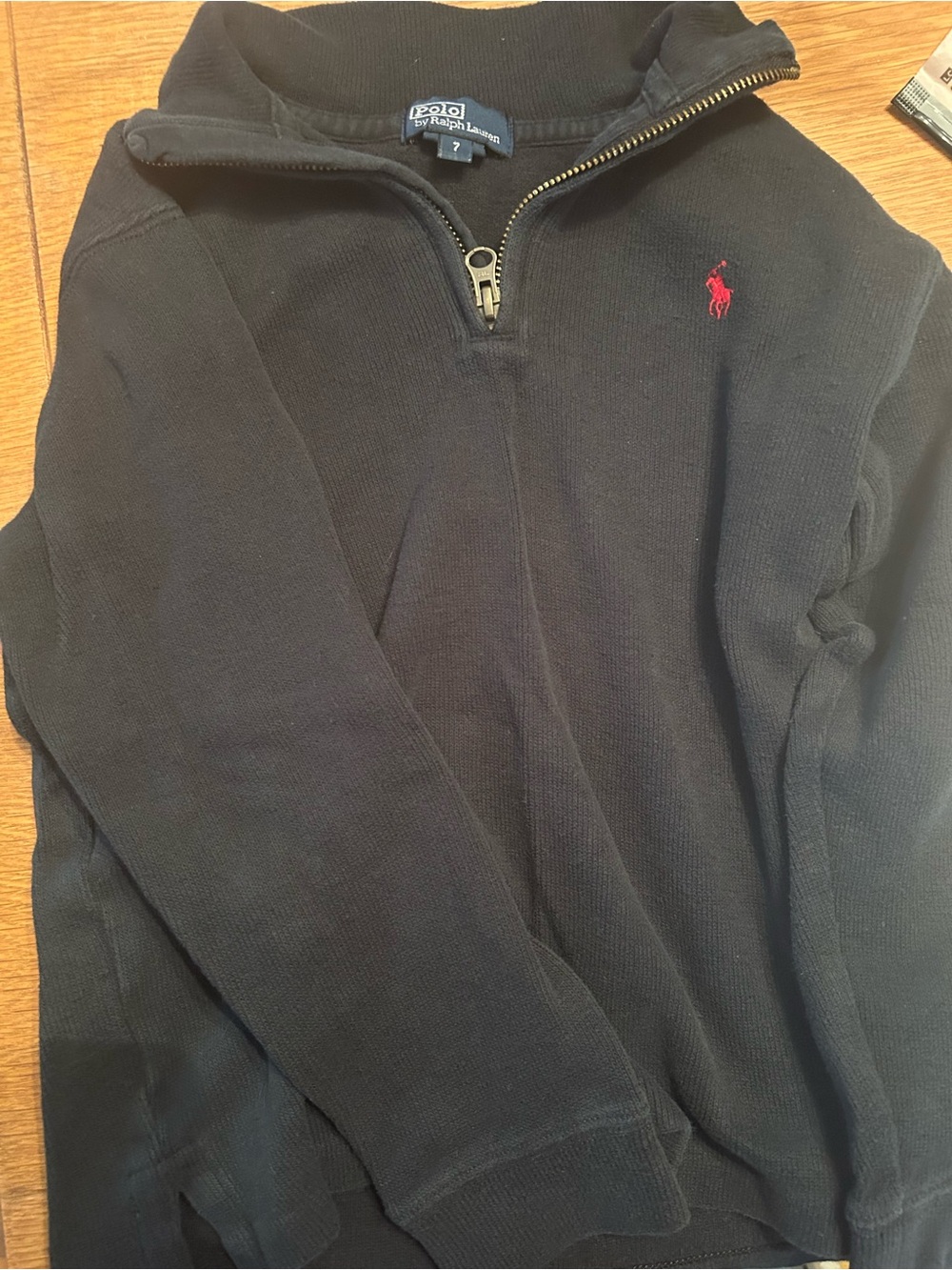 Polo by Ralph Lauren Navy Half-Zip Sweater with Red Pony
